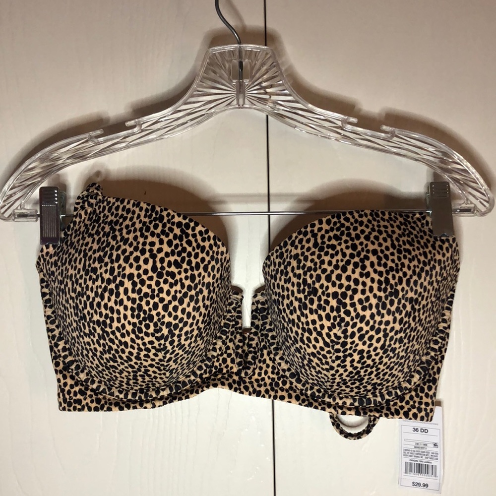 Shade & Shore leopard bikini top, 36DD